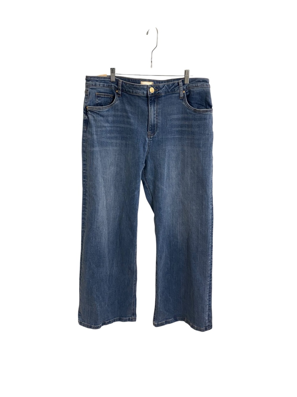 KUT FROM THE KLOTH WIDE LEG JEANS MEDIUM WASH WOMENS SIZE 16 TRENDY HIGH RISE - Picture 2 of 16